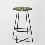 Retro Flower Geometric Pattern in Green Tones Stool Gallery Image 1