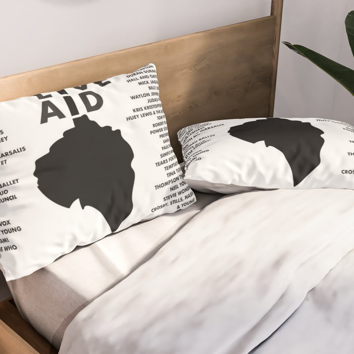 Live Aid 1985 Vintage JFK & Wembley Stadium Concert Festival Gig Advertising Music Poster Pillow Sham Gallery Image 2