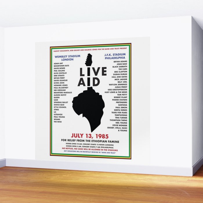 Live Aid 1985 Vintage JFK & Wembley Stadium Concert Festival Gig Advertising Music Poster Wall Mural Gallery Image 2