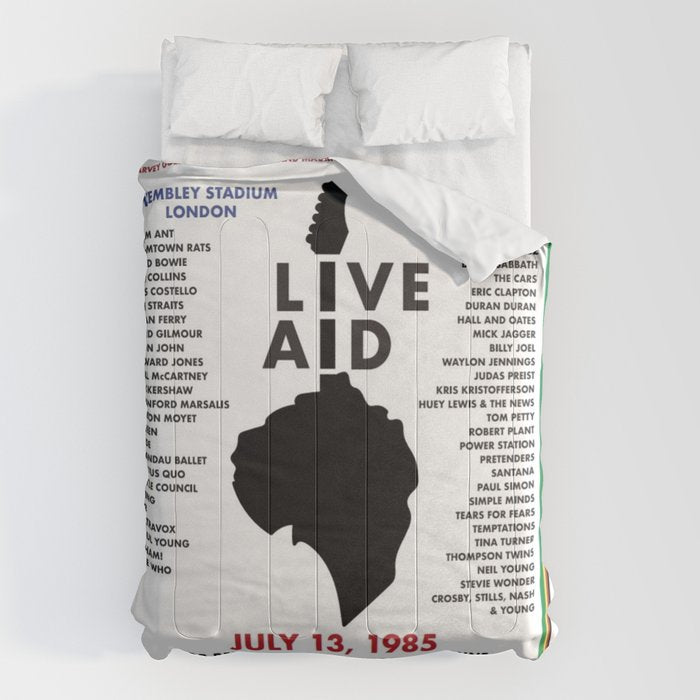 Live Aid 1985 Vintage JFK & Wembley Stadium Concert Festival Gig Advertising Music Poster Comforter Gallery Image 6