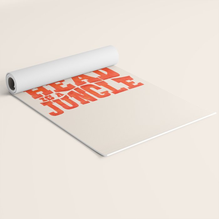 My Head is a Jungle-Tiger typography Yoga Mat Gallery Image 2