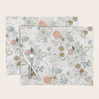 Elegant abstract coral pastel blue modern rustic floral Placemat Gallery Image 1