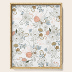 Elegant abstract coral pastel blue modern rustic floral Serving Tray Gallery Image 1