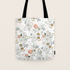 Elegant abstract coral pastel blue modern rustic floral Tote Bag Gallery Image 1