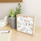 Elegant abstract coral pastel blue modern rustic floral Mini Art Print Gallery Image 2