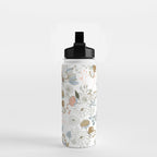 Elegant abstract coral pastel blue modern rustic floral Water Bottle Gallery Image 2