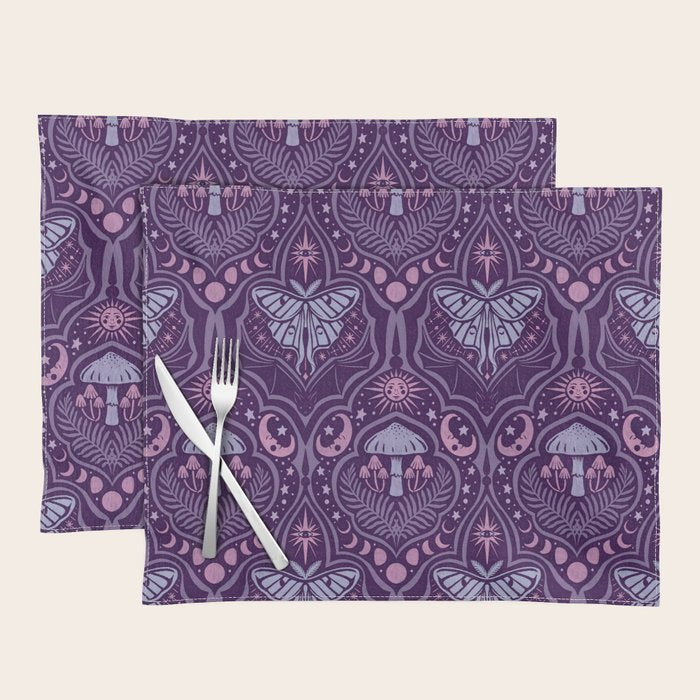 Celestial Forest Damask - Violet Placemat Gallery Image 1
