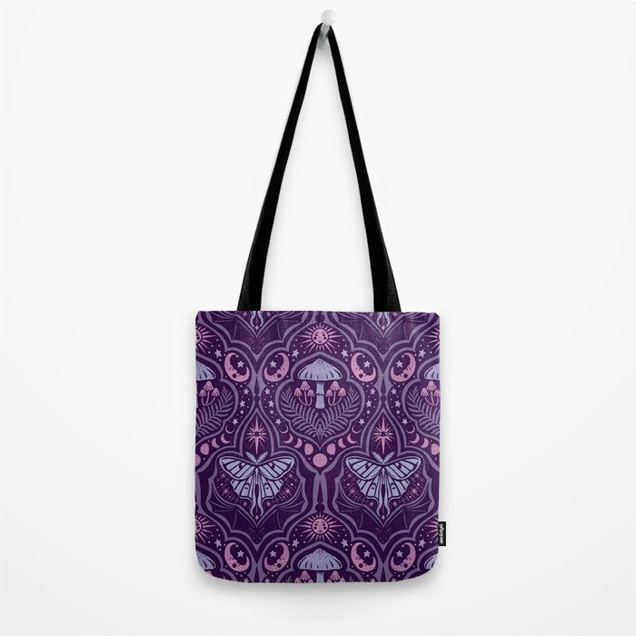 Celestial Forest Damask - Violet Tote Bag Gallery Image 2