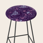 Celestial Forest Damask - Violet Stool Gallery Image 2