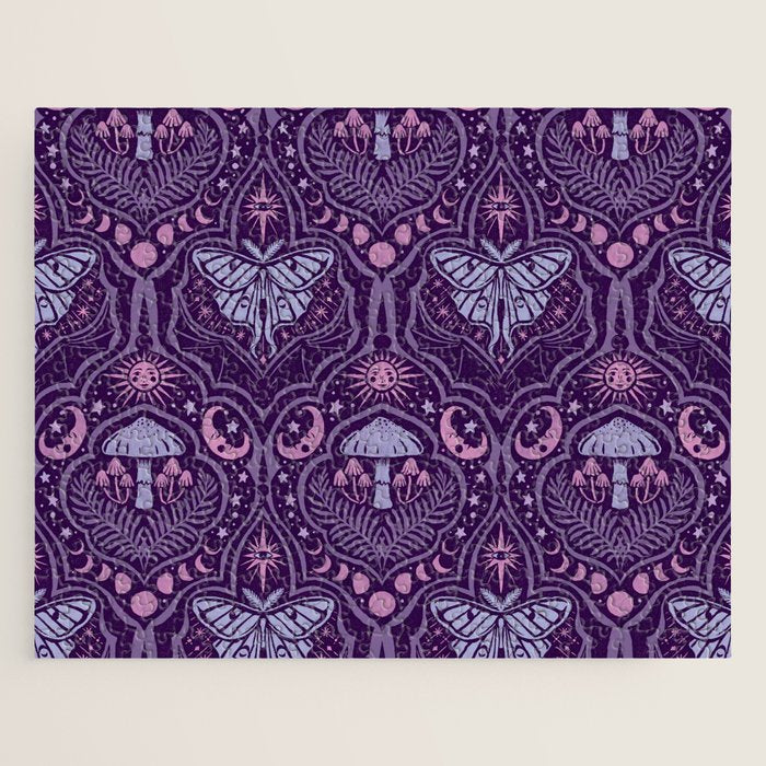 Celestial Forest Damask - Violet Jigsaw Puzzle Gallery Image 1