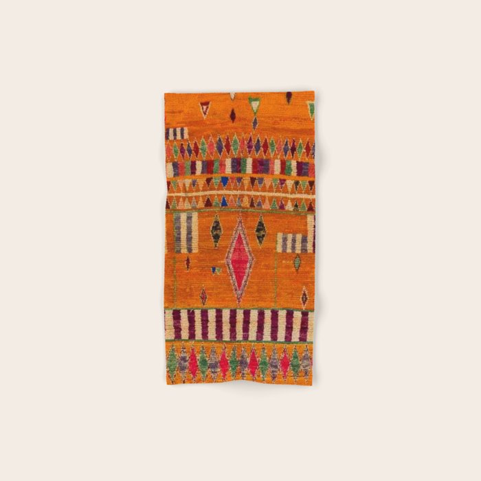 Orange Traditional Moroccan Design Bath Towel Gallery Image 1