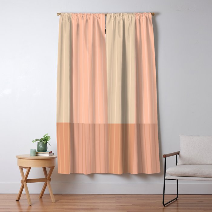 Color Block Line Abstract II Vintage Neutral Window Curtain Gallery Image 1
