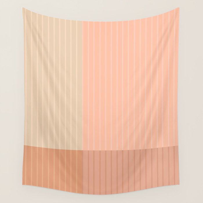 Color Block Line Abstract II Vintage Neutral Wall Tapestry Gallery Image 4