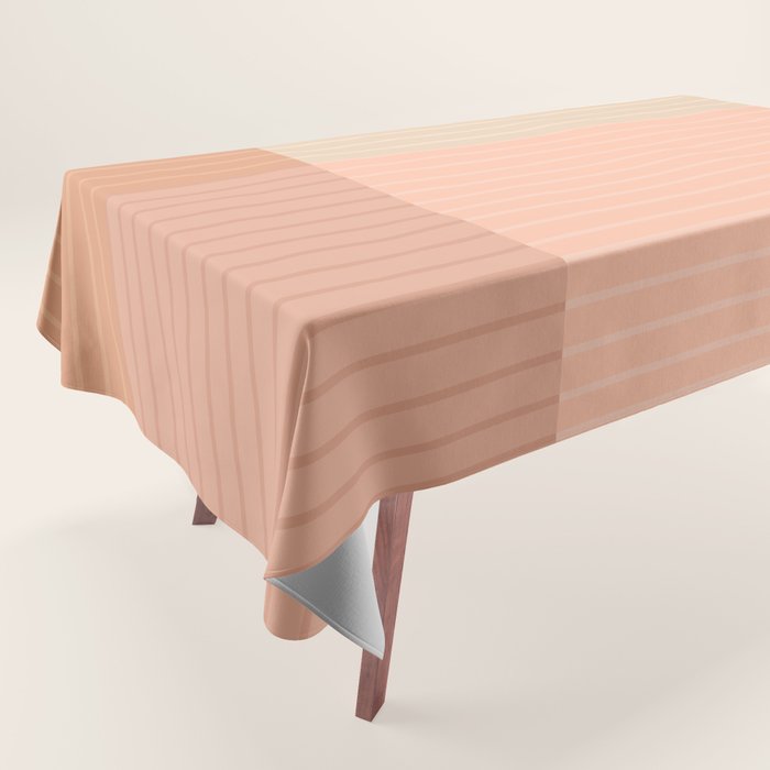 Color Block Line Abstract II Vintage Neutral Tablecloth Gallery Image 1