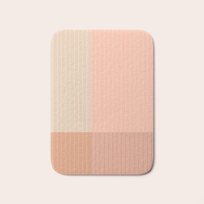Color Block Line Abstract II Vintage Neutral Bath Mat Gallery Image 1