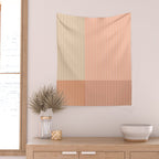 Color Block Line Abstract II Vintage Neutral Wall Tapestry Gallery Image 2