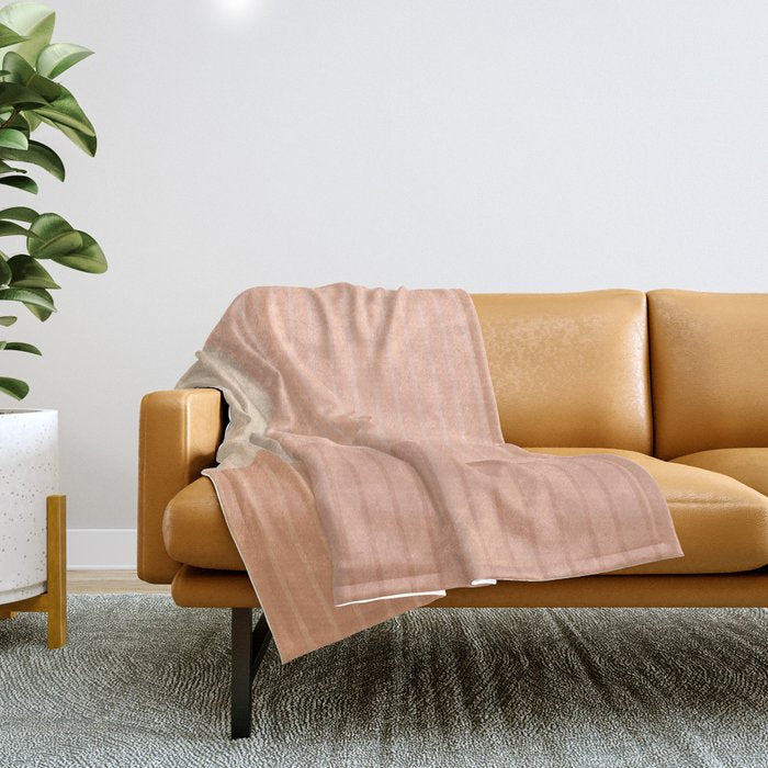 Color Block Line Abstract II Vintage Neutral Throw Blanket Gallery Image 1