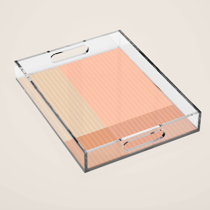 Color Block Line Abstract II Vintage Neutral Acrylic Tray Gallery Image 1