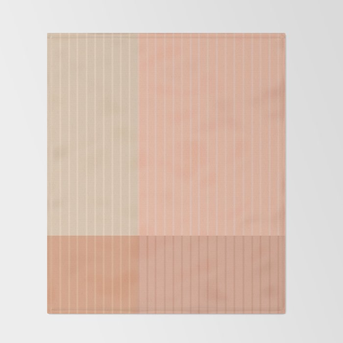 Color Block Line Abstract II Vintage Neutral Throw Blanket Gallery Image 2