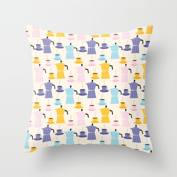 Moka coffee pattern Throw Pillow Gallery Image 6