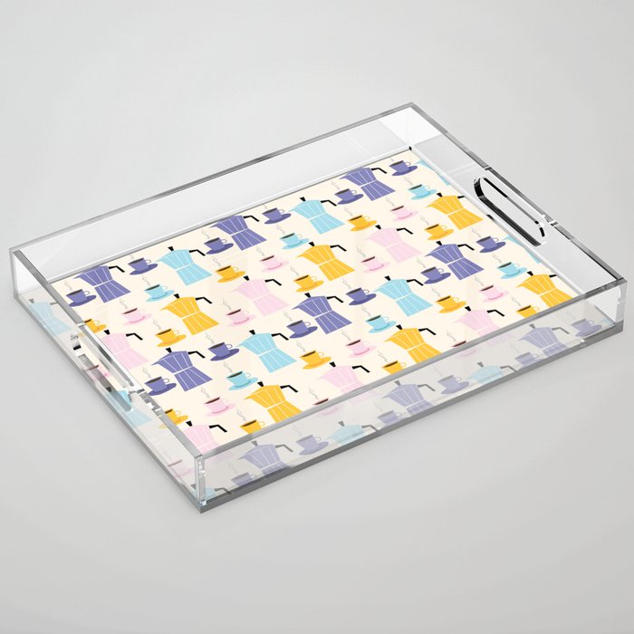 Moka coffee pattern Acrylic Tray Gallery Image 1