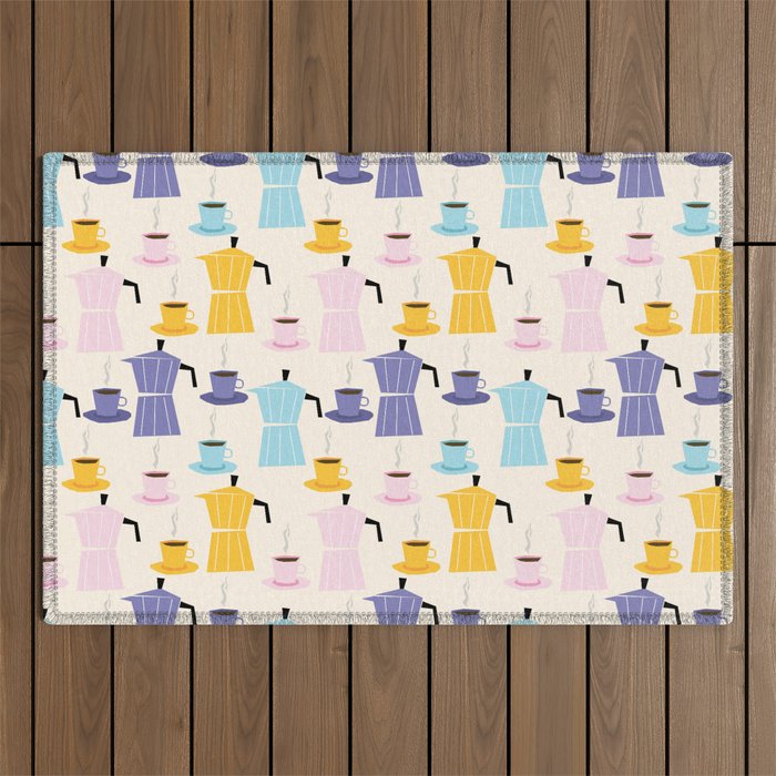 Moka coffee pattern Outdoor Rug Gallery Image 1