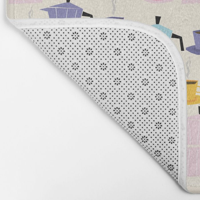Moka coffee pattern Bath Mat Gallery Image 2