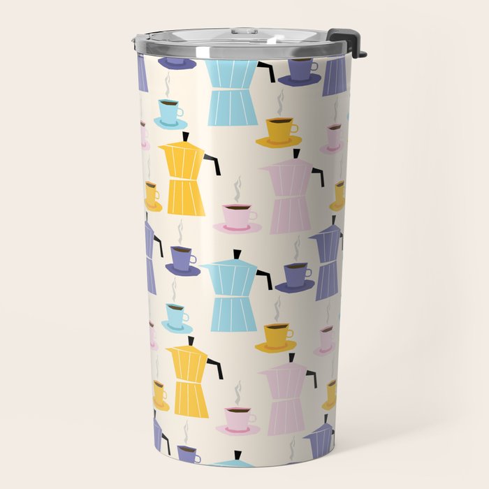 Moka coffee pattern Travel Mug Gallery Image 2