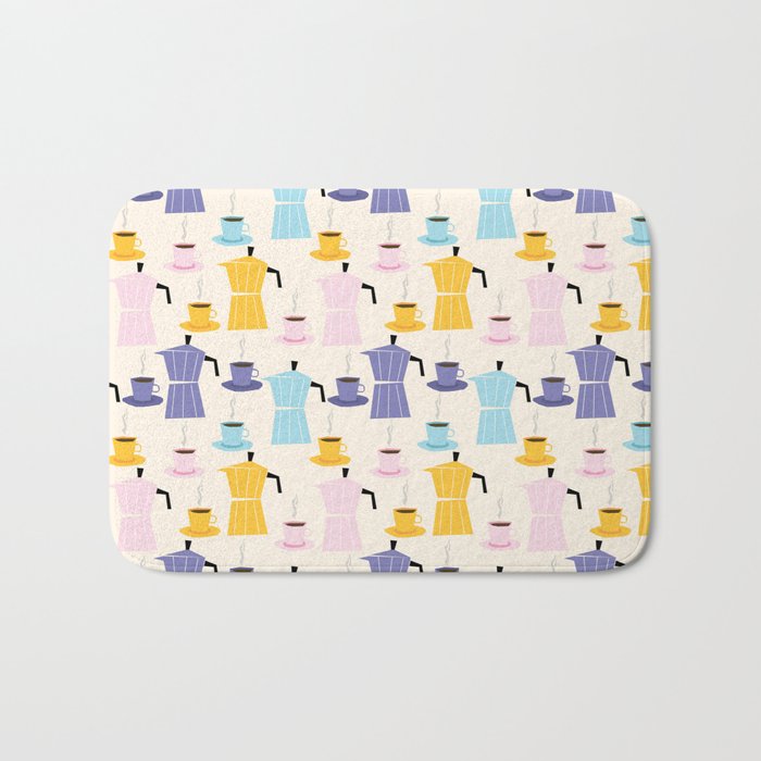 Moka coffee pattern Bath Mat Gallery Image 1