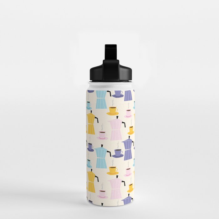 Moka coffee pattern Water Bottle Gallery Image 2