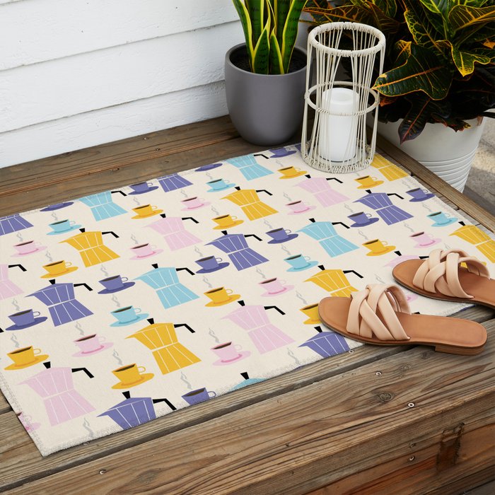 Moka coffee pattern Outdoor Rug Gallery Image 2