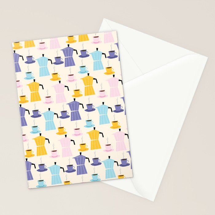 Moka coffee pattern Stationery Card Gallery Image 2