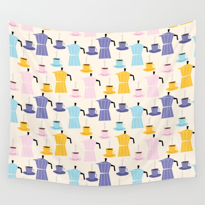 Moka coffee pattern Wall Tapestry Gallery Image 4