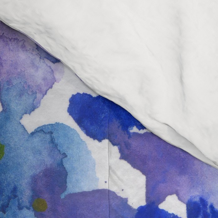 hydrangeas in green: watercolor flowers Comforter Gallery Image 4