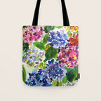 hydrangeas in green: watercolor flowers Tote Bag Gallery Image 1