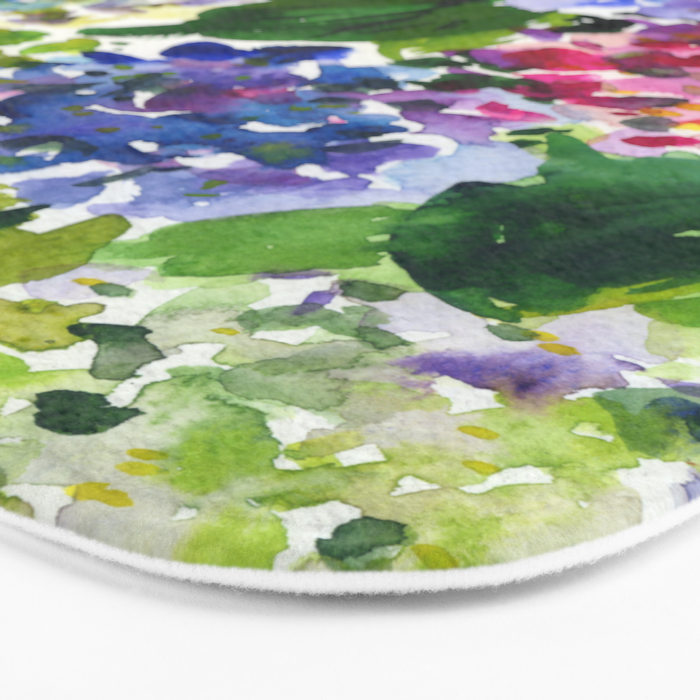 hydrangeas in green: watercolor flowers Bath Mat Gallery Image 3