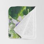 hydrangeas in green: watercolor flowers Throw Blanket Gallery Image 3