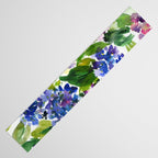 hydrangeas in green: watercolor flowers Table Runner Gallery Image 3