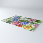 hydrangeas in green: watercolor flowers Rug Gallery Image 3