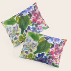 hydrangeas in green: watercolor flowers Pillow Sham Gallery Image 3