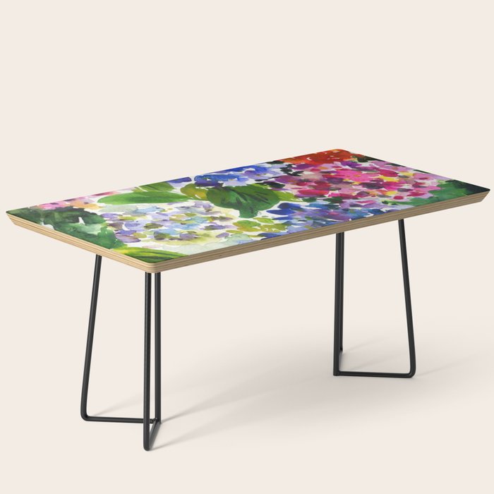 hydrangeas in green: watercolor flowers Coffee Table Gallery Image 1