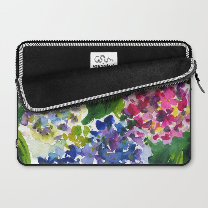 hydrangeas in green: watercolor flowers Laptop Sleeve Gallery Image 2
