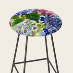 hydrangeas in green: watercolor flowers Stool Gallery Image 2