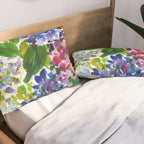 hydrangeas in green: watercolor flowers Pillow Sham Gallery Image 2