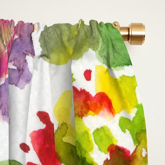 hydrangeas in green: watercolor flowers Window Curtain Gallery Image 2