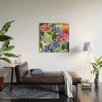 hydrangeas in green: watercolor flowers Wood Wall Art Gallery Image 2