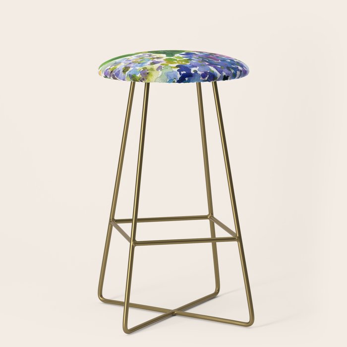 hydrangeas in green: watercolor flowers Stool Gallery Image 2