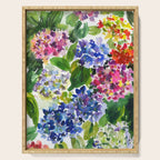 hydrangeas in green: watercolor flowers Serving Tray Gallery Image 1