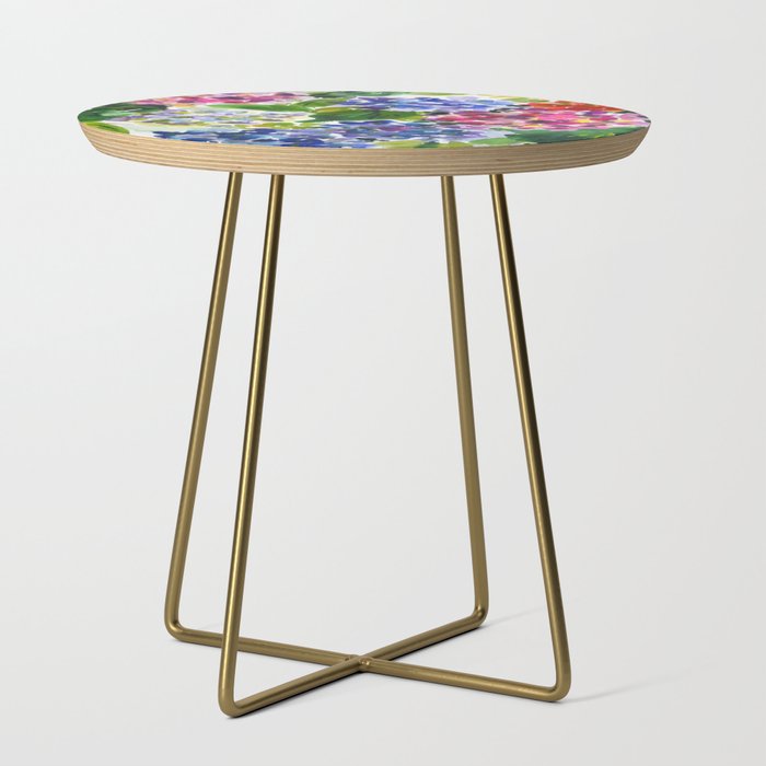 hydrangeas in green: watercolor flowers Side Table Gallery Image 1