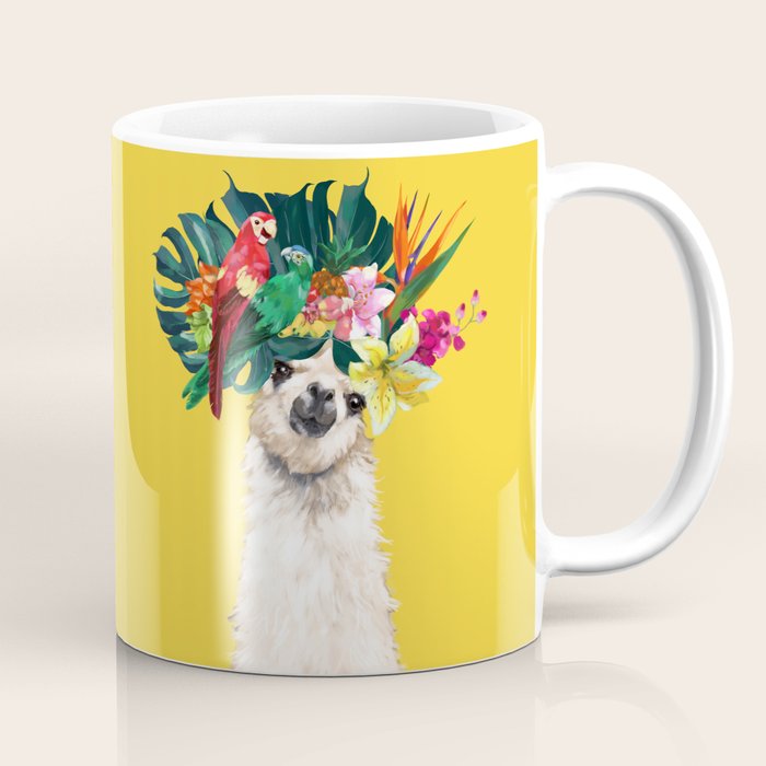 Aloha Hawaiian Llama in Yellow Coffee Mug Gallery Image 1